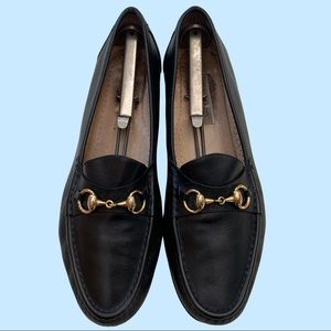 Black Leather Gold Link Bit Cole Haan Dress Shoes